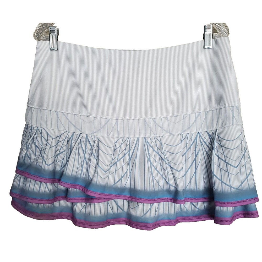 LUCKY IN LOVE Pinstripe Tiered Athletic Skort Size XL Tennis Pickleball